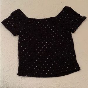 Black tube top with sleeves